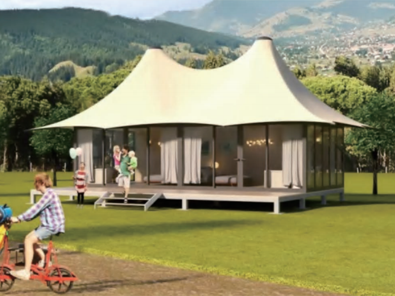 Opblaasbare tent met meerdere topconstructies uit de Wild Luxury-serie